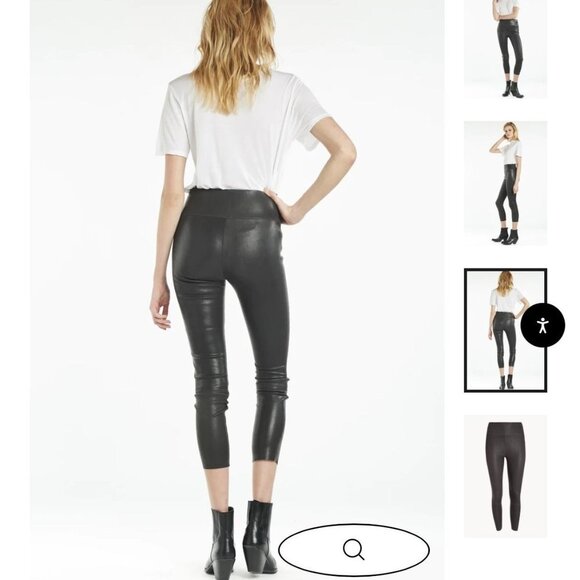 SPRWMN Anthracite Leather Crop Leggings - Picture 3 of 10